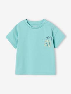 Baby-T-shirt, coltrui-T-shirt met groot motief op de rug, babyknopen op de schouder 