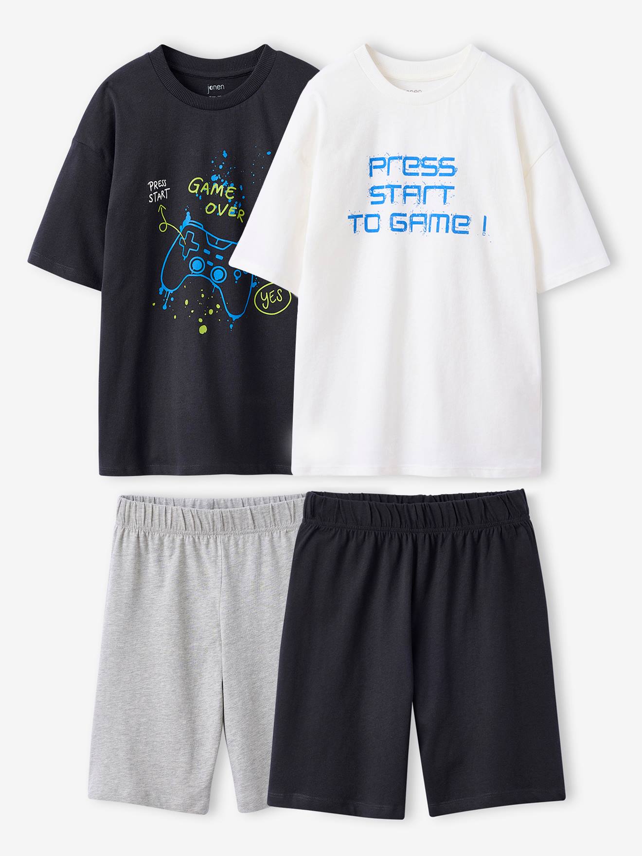 Set Van 2 Pyjamabroeken "gamer" Jonen Antraciet