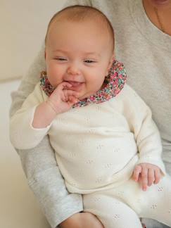 Bébé-Pantalon, jean-Ensemble 2 pièces naissance en tricot, détail tissu Liberty ENVIE DE FRAISE