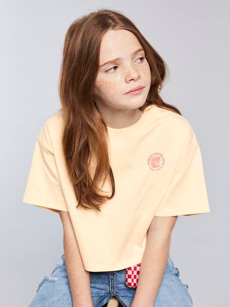 Fille-T-shirt cropped grand motif dos fille JONEN
