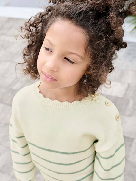 Fille-Pull, gilet, sweat-Pull marinière fantaisie fille