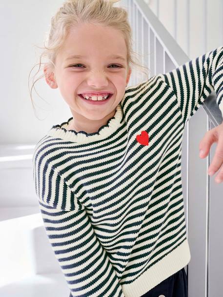 Fille-Pull, gilet, sweat-Pull rayé fille