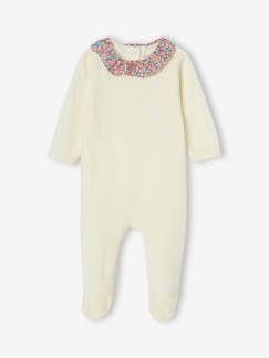Baby-Pyjama,  overpyjama-Pyjama van fluweel en Liberty-stof, te personaliseren ENVIE DE FRAISE