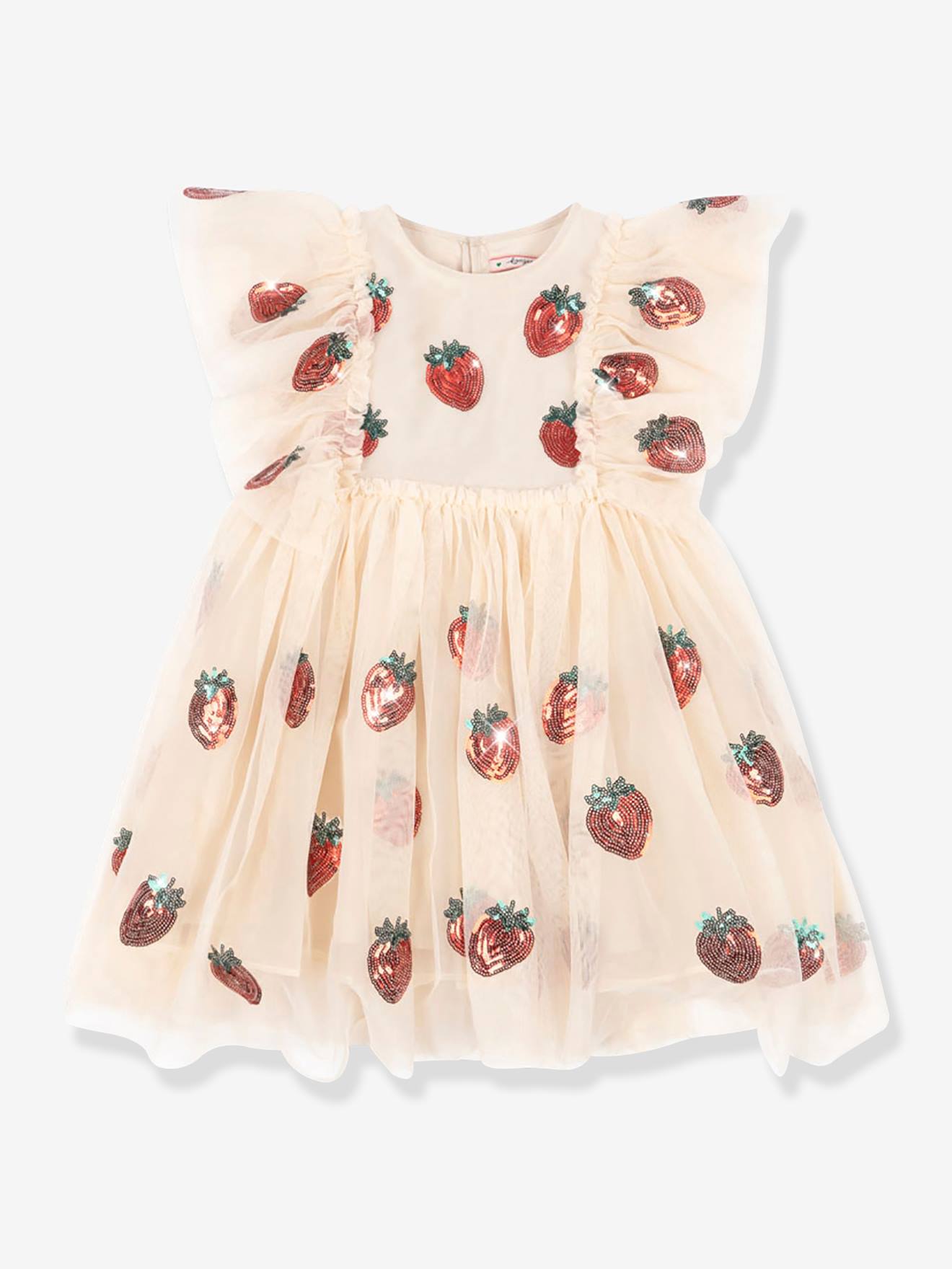 Robe à volants et sequins Yvonne rose