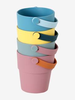 Puériculture-Lot de 4 seaux de bain colorés en silicone