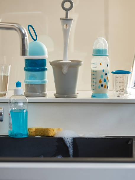 Doseerdozen voor melkpoeder van BEABA Aquablauw/hemelsblauw/grijs+Wit/poederroze/lichtgrijs - vertbaudet enfant 