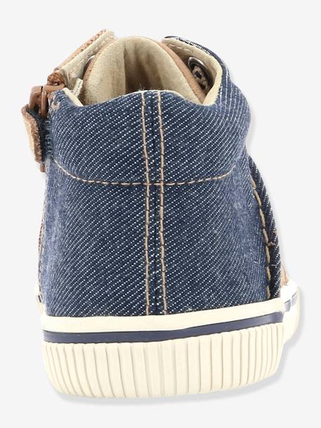 Hoge jongens Sneakers Posture KICKERS® DENIM CAMEL+DENIM MARINE - vertbaudet enfant 