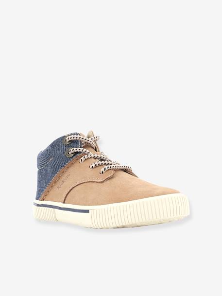 Hoge jongens Sneakers Posture KICKERS® DENIM CAMEL+DENIM MARINE - vertbaudet enfant 
