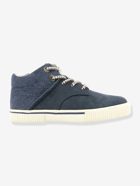Baskets Sneakers hautes garçon Posture KICKERS® CAMEL DENIM+MARINE DENIM - vertbaudet enfant 