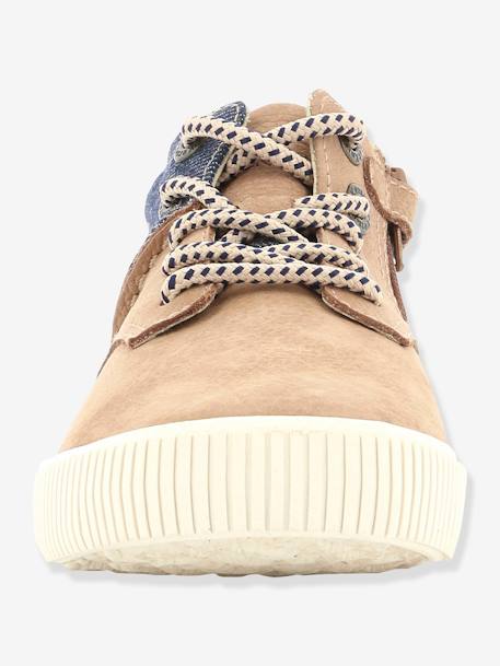 Hoge jongens Sneakers Posture KICKERS® DENIM CAMEL+DENIM MARINE - vertbaudet enfant 