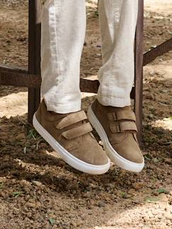 Chaussures-Chaussures garçon 23-38-Derbies scratchés cuir enfant