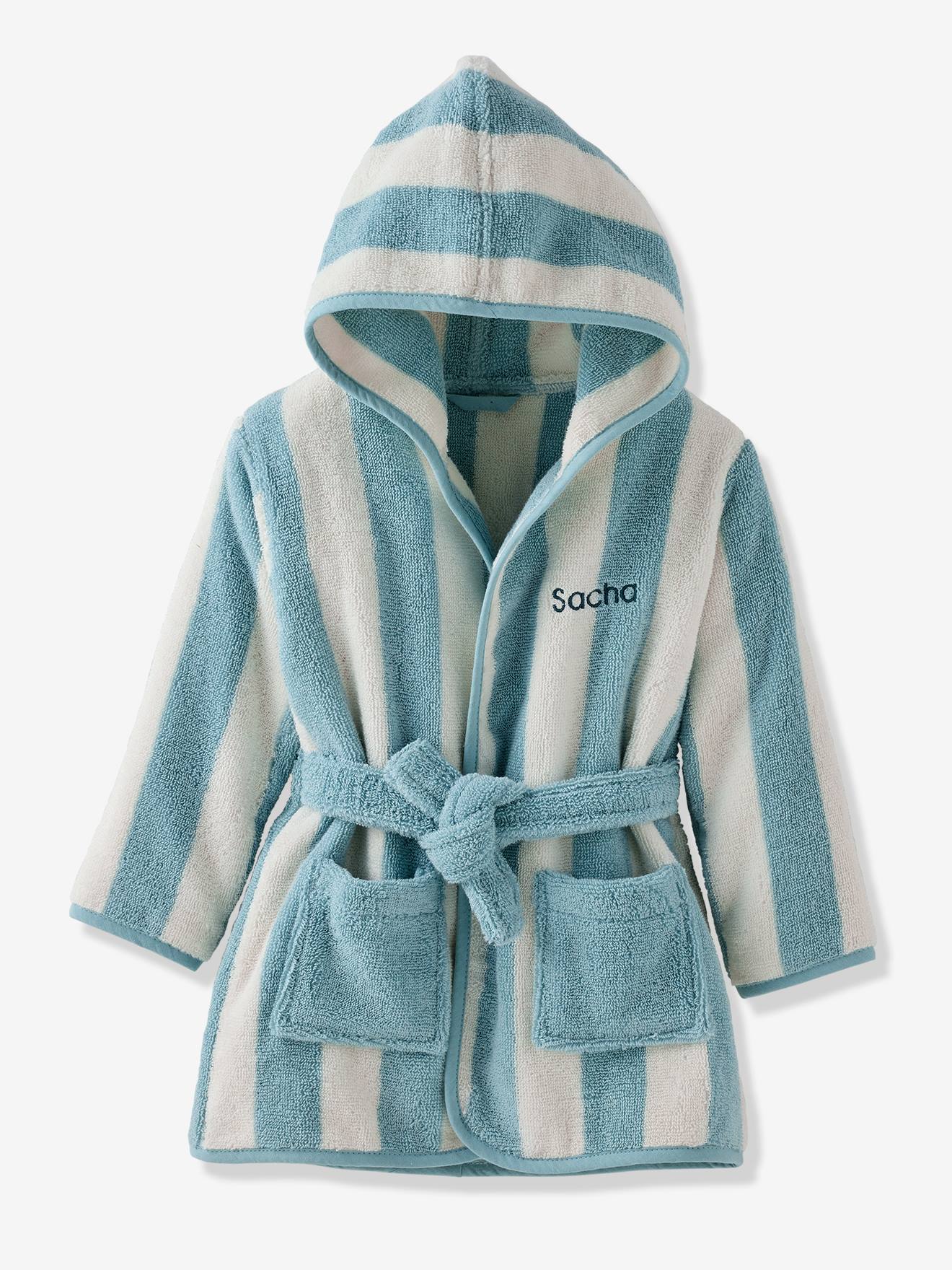 Vertbaudet Transat Gestreepte Badjas Voor Kinderen Blauw, Gestreept