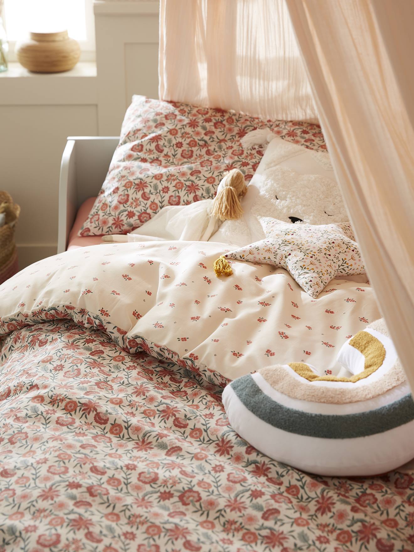 Vertbaudet Set Dekbedovertrek + Kussensloop Voor Kinderen Gipsy Oeko-Tex¨ Beige /meerkleurig