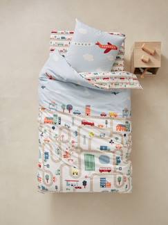Linnengoed en decoratie-Beddengoed voor kind-Set van kinderdekbedovertrek + kussensloop AUTO CITY