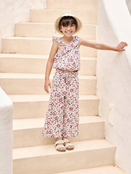 Fille-Pantalon-Pantalon large Imprimé fleurs fille