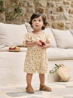 Bébé-Salopette, combinaison-Combishort en gaze de coton bébé