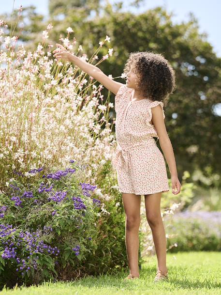 Fille-Combi-short imprimé fleurs fille
