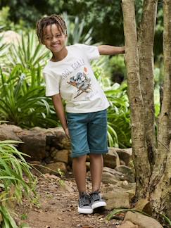 Garçon-Short-Bermuda couleur garçon en toile