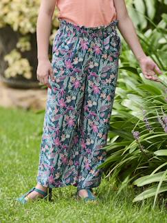 Pantalon Fille Tea Collection – Velours Brodé Floral – Gris – Taille 8 – Neuf