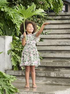 -Robe en gaze de coton imprimée fille