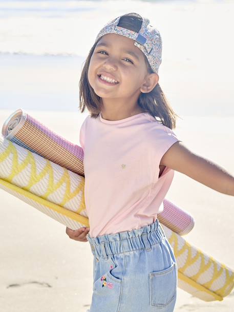 Fille-T-shirt, sous-pull-Tee-shirt uni Basics personnalisable fille manches courtes