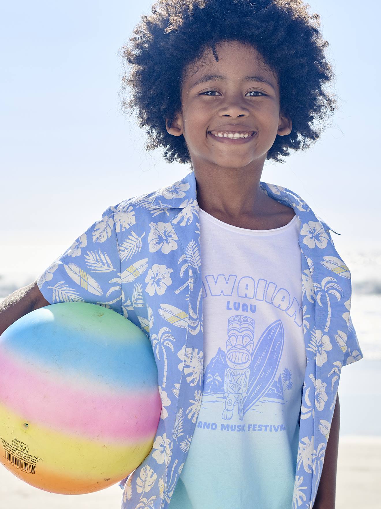 Vertbaudet Jongensshirt Dip & Dye Blauwgroen
