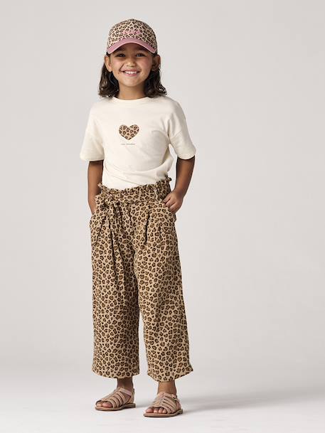 Fille-Pantalon-Pantacourt large en gaze de coton fille
