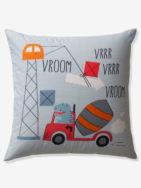 Set dekbedovertrek + kussensloop DINO TRUCK GRIJSBLAUW - vertbaudet enfant 