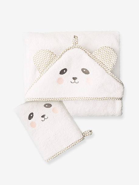 cape de bain bébé à capuche brodée animaux - blanc, meubles et linge