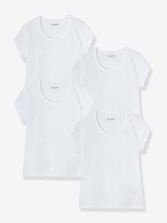 Fille-Sous-vêtement-Lot 4 T-shirts maillot de corps BASICS