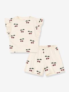 Meisje-Set van t-shirt + korte sweater voor kinderen Lin Set Gots KONGES SLOJD