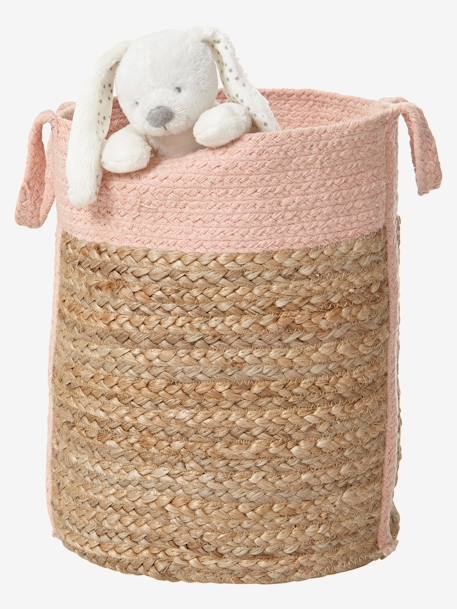 Panier en jute bicolore Calla OSIER/ROSE - vertbaudet enfant 
