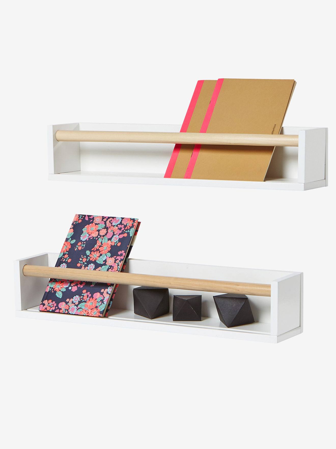 Vertbaudet Set Van 2 Boekenkastjes Wit/hout