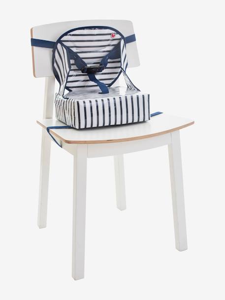 Rehausseur de chaise Easy up BABY TO LOVE RAYE BLEU+ROSE COEURS - vertbaudet enfant 