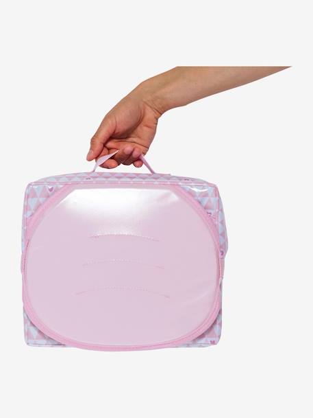 Rehausseur de chaise Easy up BABY TO LOVE RAYE BLEU+ROSE COEURS - vertbaudet enfant 