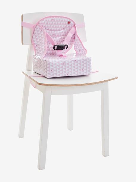Stoelverhoger Easy up BABY TO LOVE GESTREEPT BLAUW+ROZE HARTJES - vertbaudet enfant 