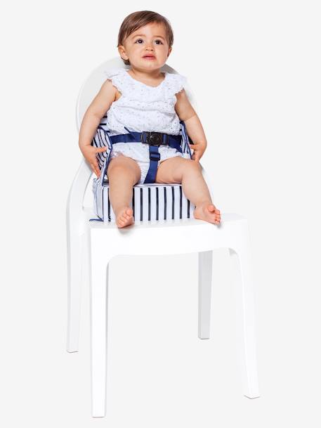 Rehausseur de chaise Easy up BABY TO LOVE RAYE BLEU+ROSE COEURS - vertbaudet enfant 