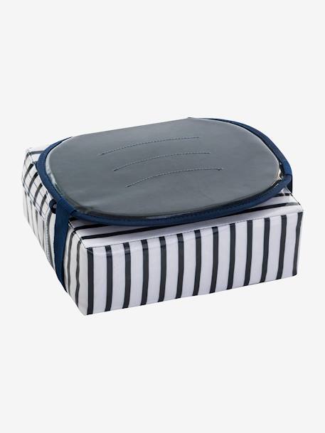 Stoelverhoger Easy up BABY TO LOVE GESTREEPT BLAUW+ROZE HARTJES - vertbaudet enfant 