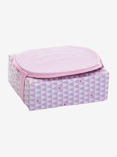 Stoelverhoger Easy up BABY TO LOVE GESTREEPT BLAUW+ROZE HARTJES - vertbaudet enfant 