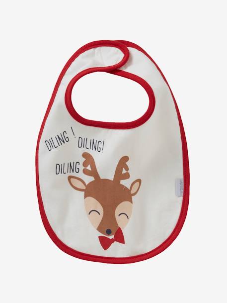 Set van 7 babyslabbetjes KERSTMOTIEVEN+Print met bloemen en vogeltjes+VEELKLEURIG - vertbaudet enfant 