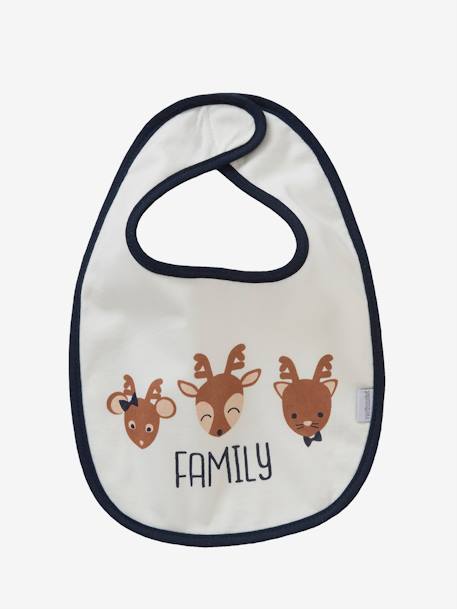 Set van 7 babyslabbetjes KERSTMOTIEVEN+Print met bloemen en vogeltjes+VEELKLEURIG - vertbaudet enfant 