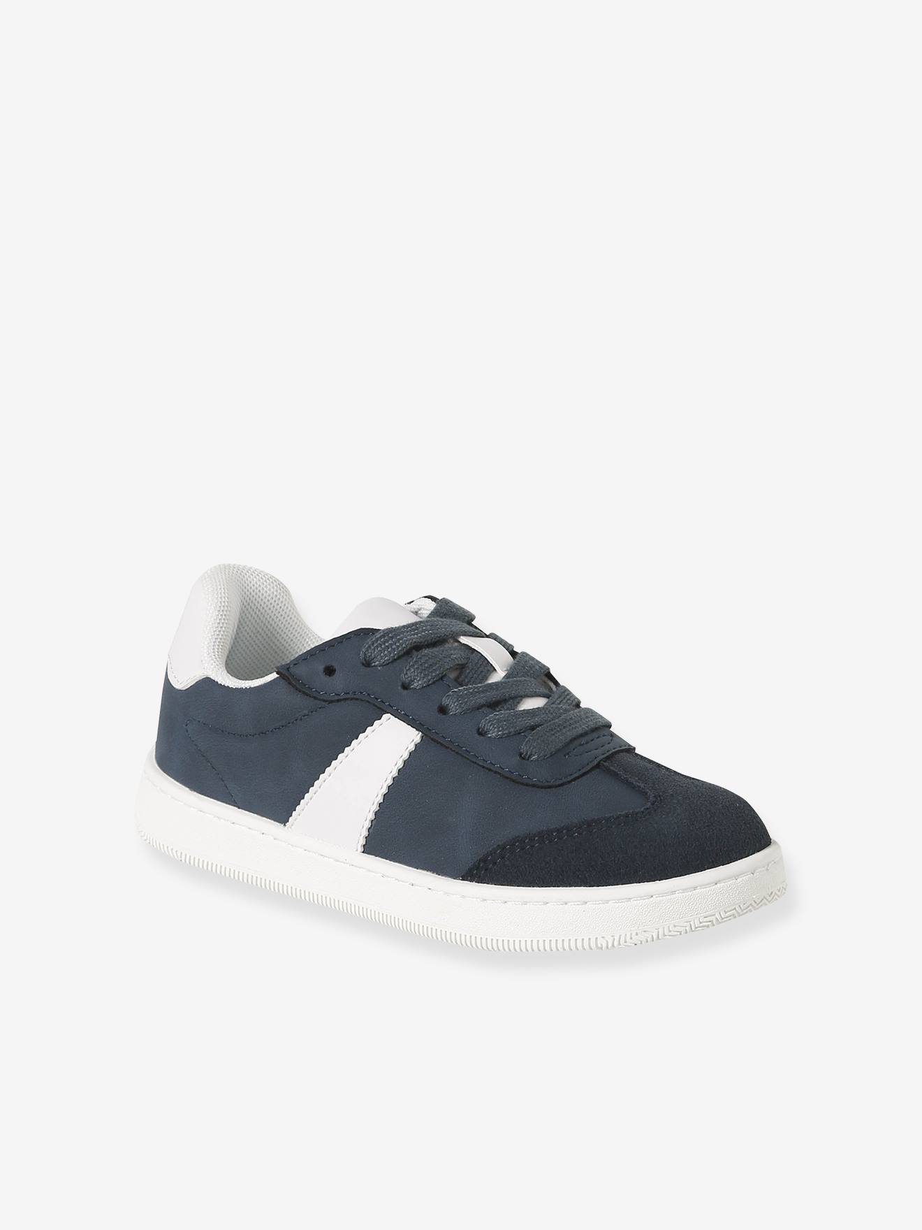 Baskets met veters en rits voor kinderen marineblauw