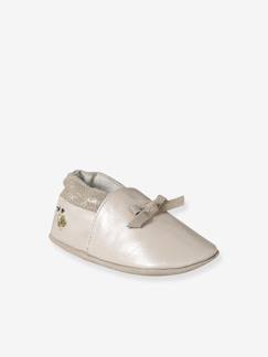 Chaussons Bébé En Cuir Souple Vert – Modèle "Mon Lion", Taille 18/24 Mois (81/86), Élastique Cheville