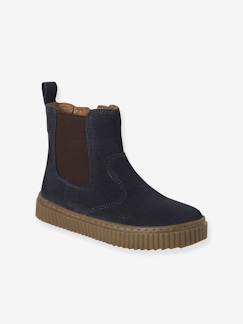 Boots enfant garçon cuir zippées et élastiquées  - vertbaudet enfant