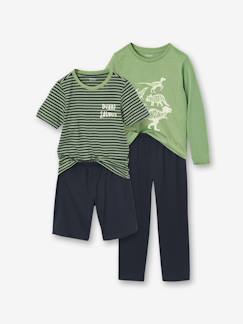 Jongens-Vertbaudet set van 2 pyjama's voor jongens met gerecycled katoen, kort & lang