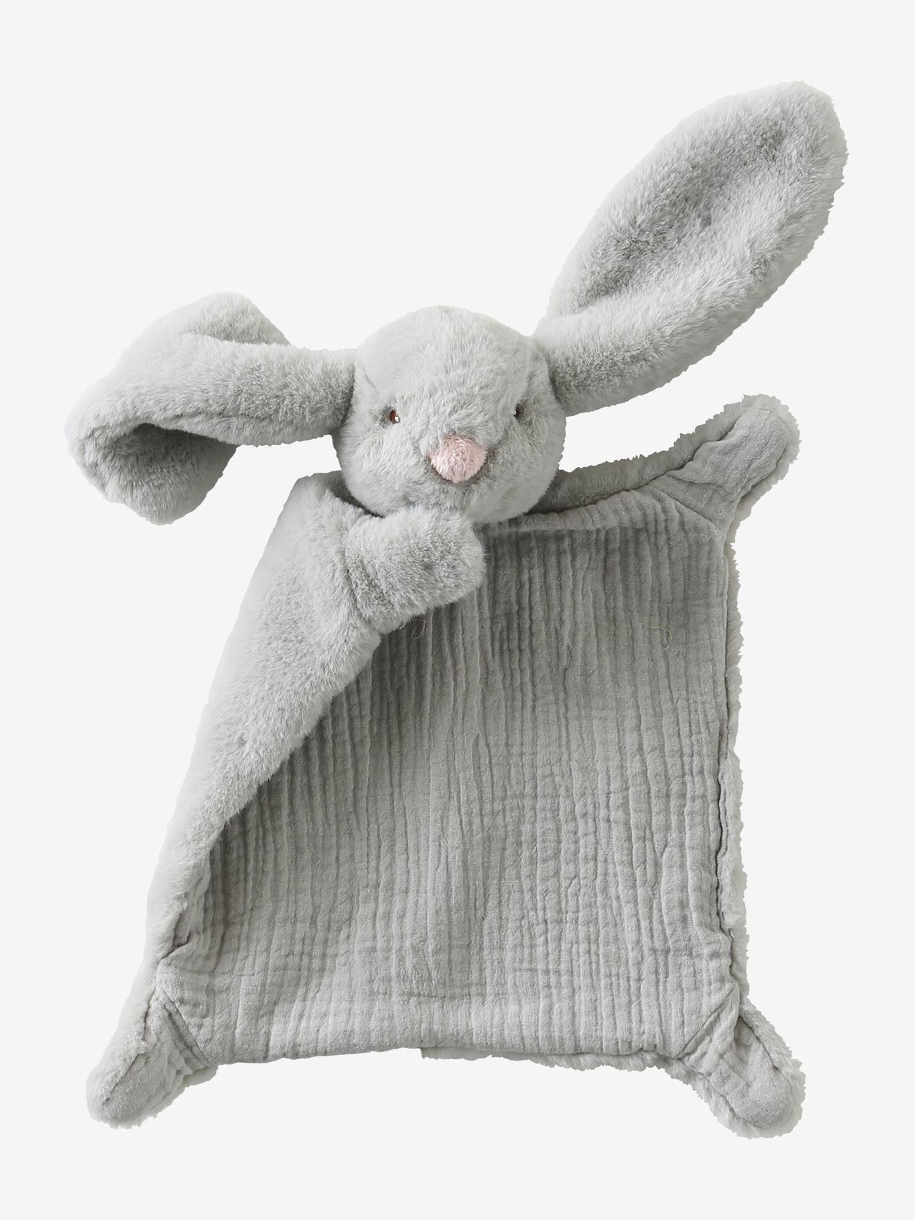 Vertbaudet Knuffel Konijn Van Twee Materialen, Personaliseerbaar Groen
