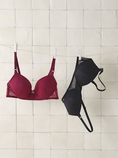 Zwangerschapskleding-Lingerie-Set van 2 beha's van geborduurd kant met beugels voor de zwangerschap en borstvoeding