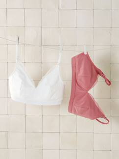 Vêtements de grossesse-Lingerie-Soutien-gorge-Lot 2 soutiens-gorge forme triangle grossesse et allaitement en coton biologique*