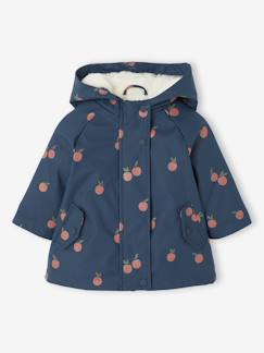 -Ciré à capuche bébé fille imprimé fleurs et doublé