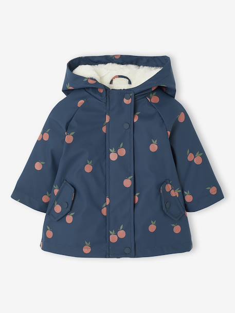 Ciré à capuche bébé fille imprimé fleurs et doublé  - vertbaudet enfant